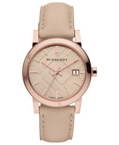 Burberry Watch, Women's Swiss Nude Leather Strap 34mm 